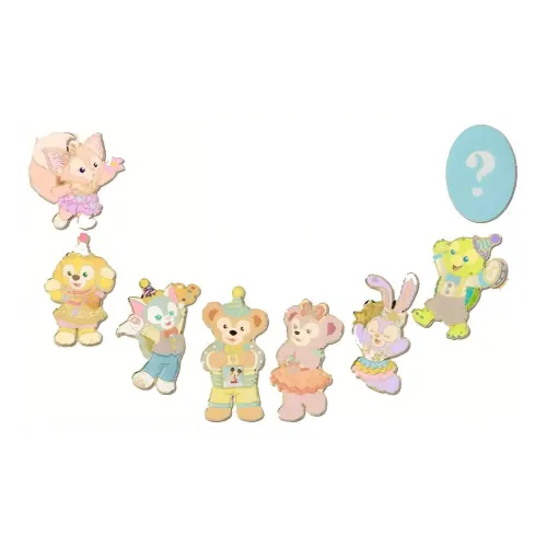 Disney Gelatoni, LinaBell, 'Olu Mel, CookieAnn, StellaLou, ShellieMay, Duffy Character, Metal Badge, Set Badges