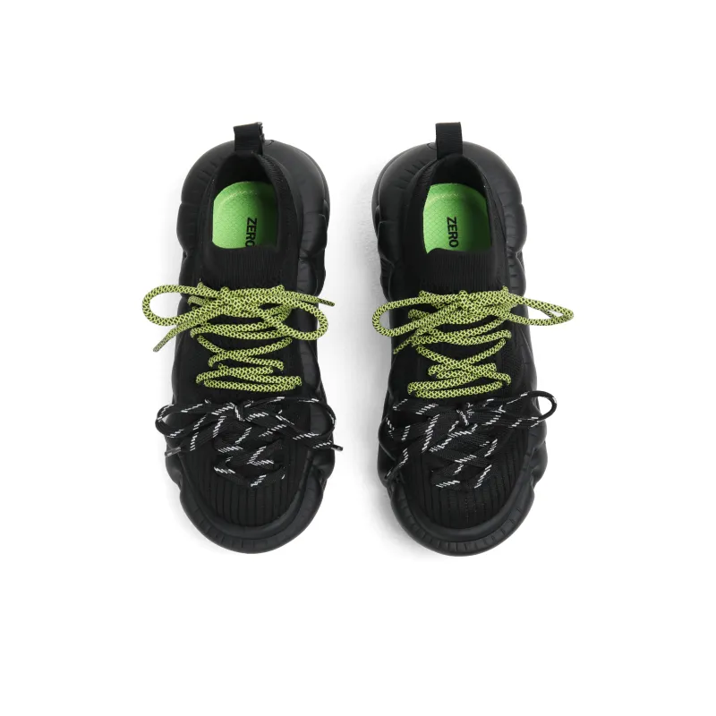 ZERO COSMOS Breathable Height Increase Low Top Chunky Sneakers Unisex Black-2