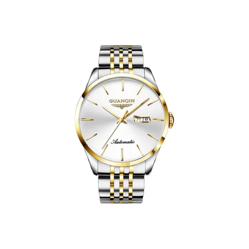 GUANQIN GJ16179.JGD Automatic Mechanical Movement Stainless Steel Watchband Watch Men's Watches White Dial