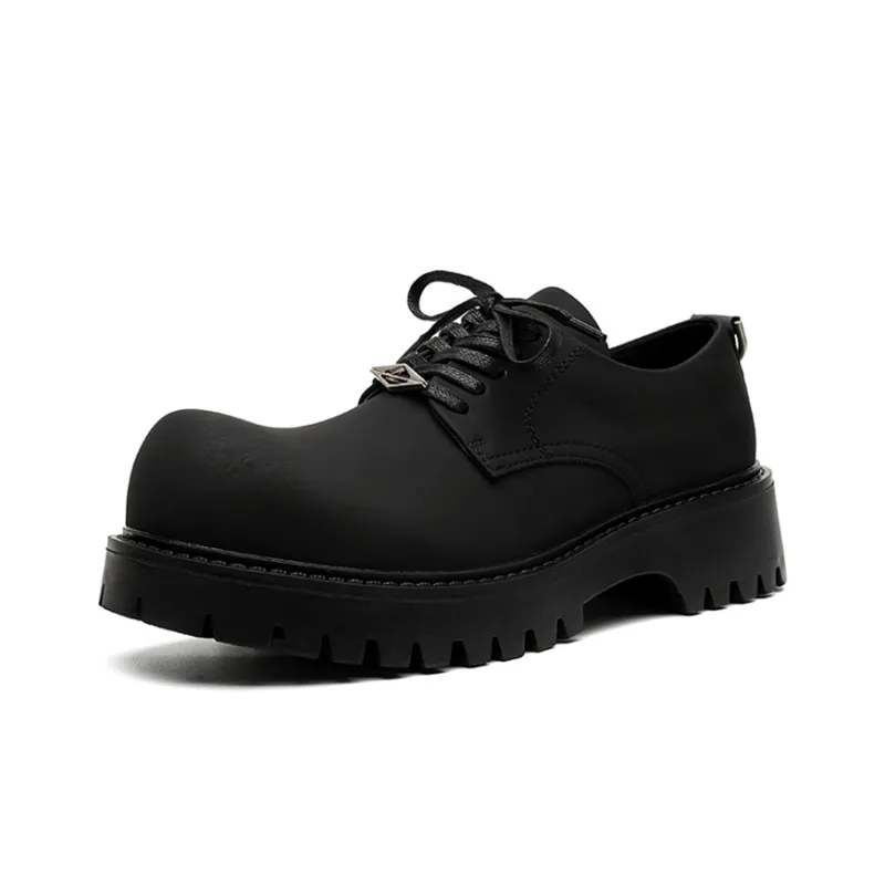 Zuogedu Versatile Casual Men's Shoes Trendy Derby Shoes Men's Black-1