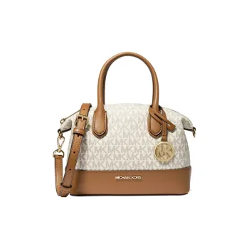 MICHAEL KORS Artificial Leather Handbag Dumpling Bag Trumpets Women's Vanilla White & Acorn Brown