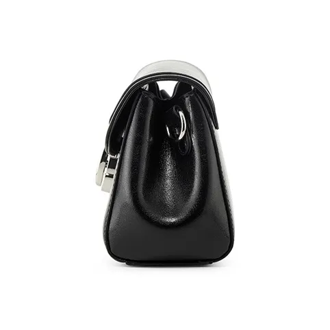 Teenmix Cow Leather With Synthetic Leather Underarm Shoulder Bag, Crossbody Bag Trumpets Women's Black/White/Khaki-3