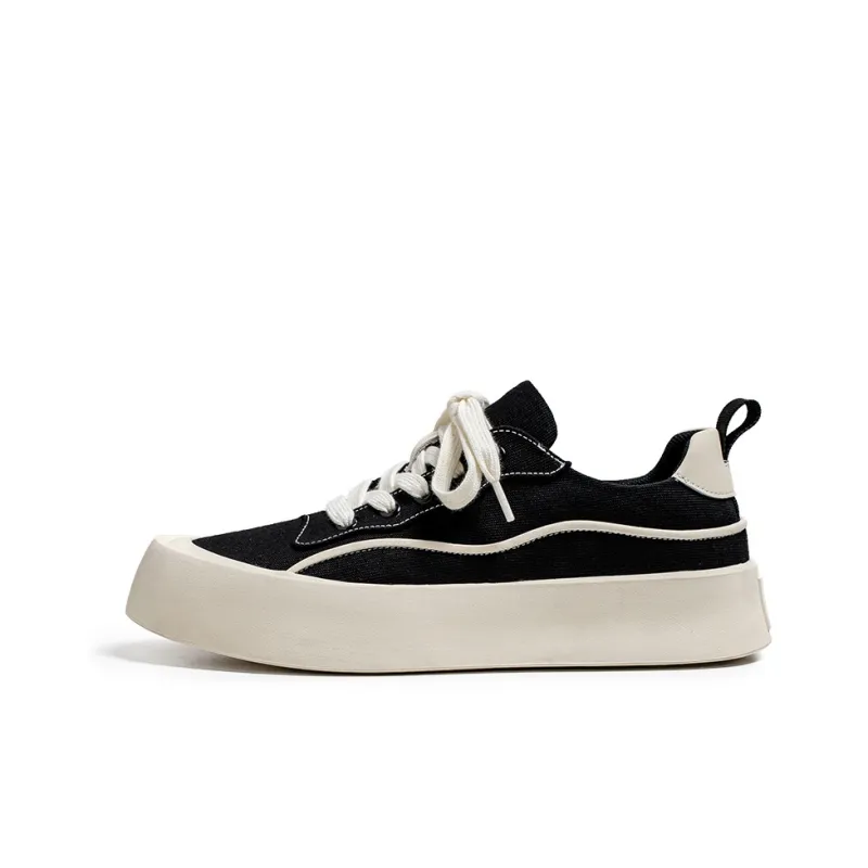 Beidouniao Low Top Skateboard Shoes Men's Black-0