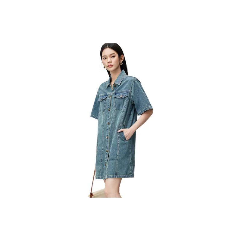 SENTUBILA Short Sleeved Dresses Women's Morocco Blue-1