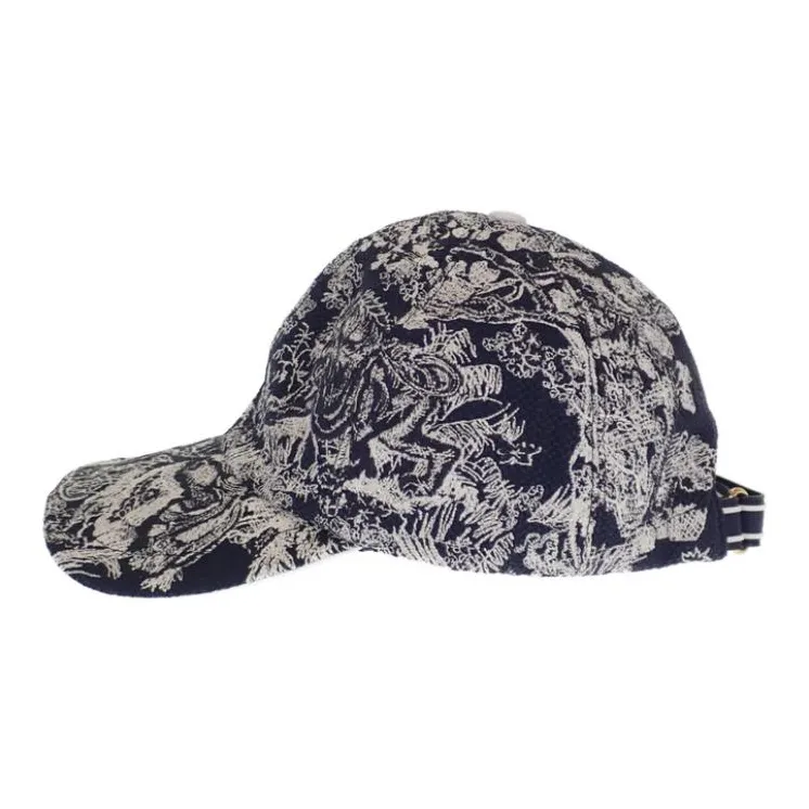 DIOR Cotton Baseball Caps Unisex Marine Blue-3