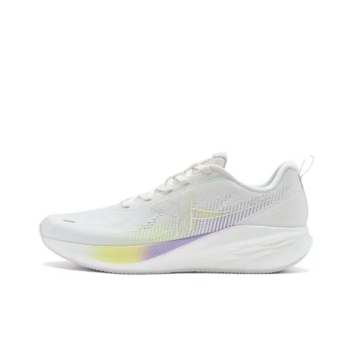 XTEP Speed 5.0LITE Abrasion medio Rebound Low Top Running Shoes Women's White Purple Yellow