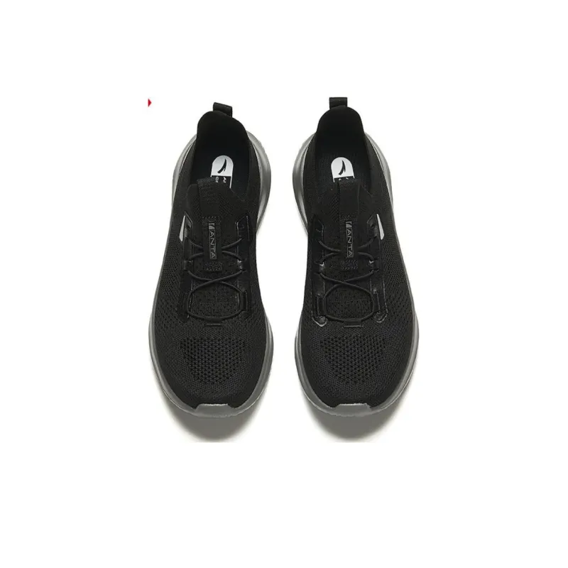 Anta Cushioned Slip-Resistant Low-Top Running Shoes Men's Basic Black-2
