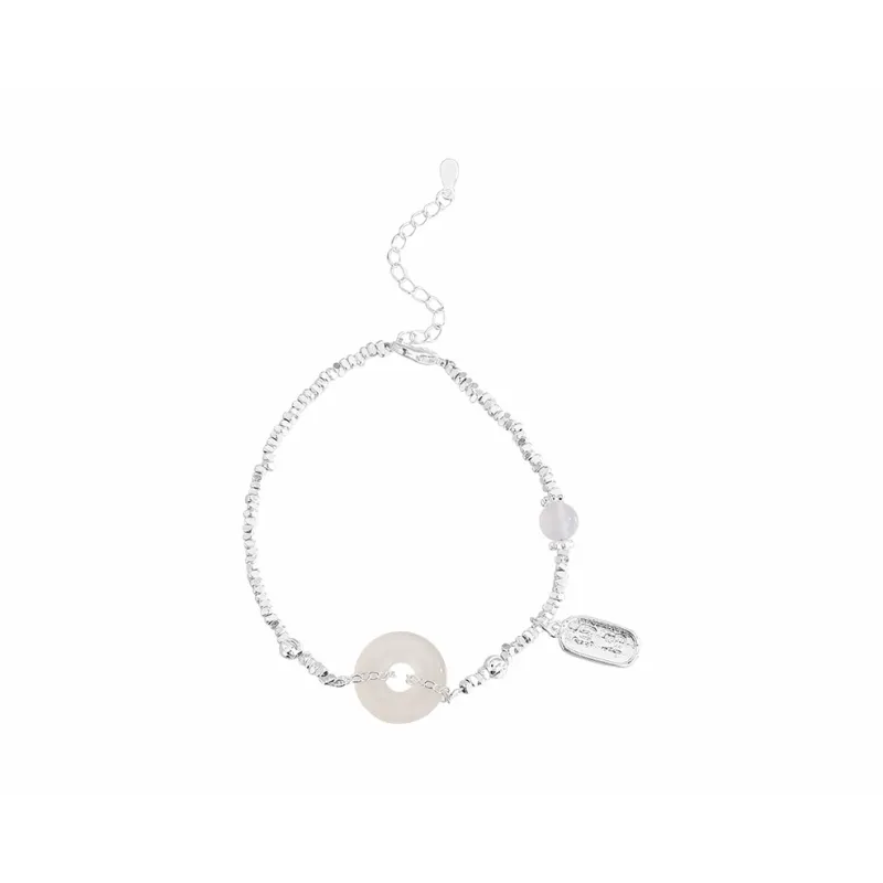Muyan Colored Glaze Silver Fragment Peace Buckle Bracelet Women's-0