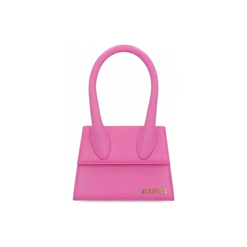 Jacquemus Cow Leather Shoulder Bag Crossbody Bag Handbag Women's Dark Pink-0