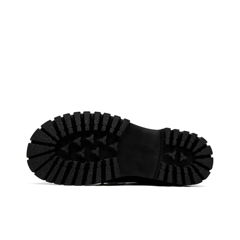 Zuogedu Trendy Big Head Casual Shoes Versatile Derby Shoes Men's Black-5
