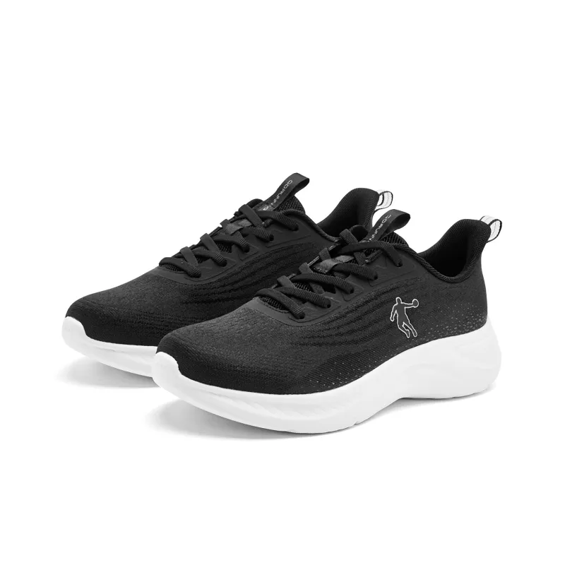 QIAODAN Light LITE Cushioning, Slip Resistant, And Abrasion Resistant Low Top Running Shoes Women's Black White-2