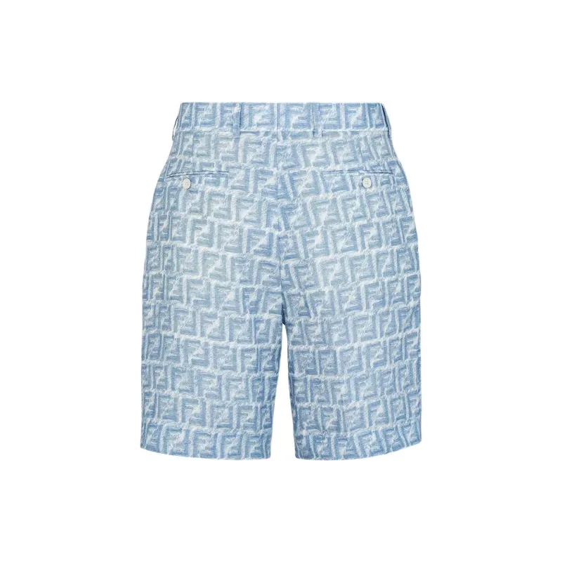 FENDI All Over Ff Printed Belt looped Shorts-1