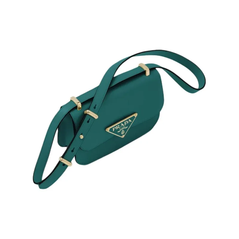 PRADA Leather Crossbody Bag Shoulder Bag Women's Emerald Green-1