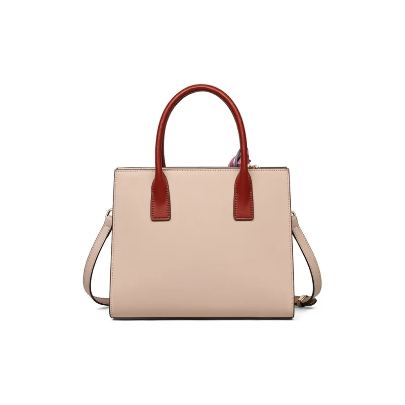 C°BANNER Cow Leather With Synthetic Leather Mom Bag, Shoulder Bag, Crossbody Bag, Handbag Regular Women's Beige Apricot-4