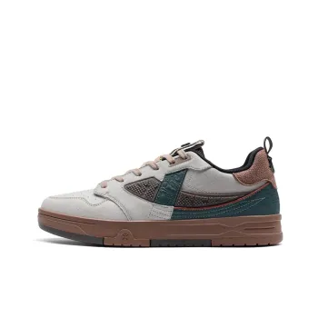 XTEP Breakdance STEP 1 Lightweight Low Top Skateboard Shoes Men's Light Heather Gray/Dark Mud Gray/Mushroom Brown