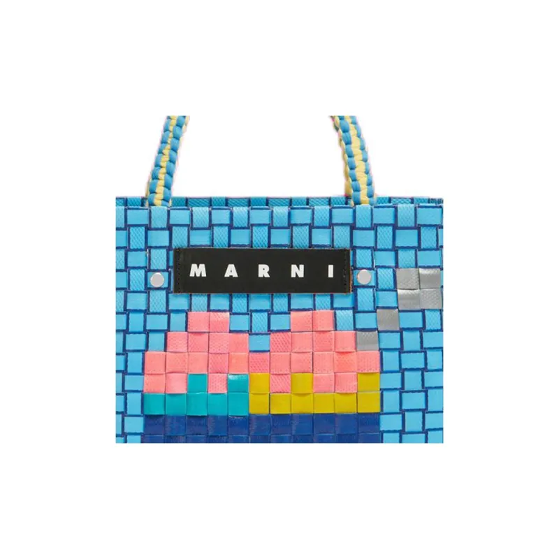 MARNI Polypropylene Tote Bag, Shopping Bag, Handbag Mini Women's Blue-4