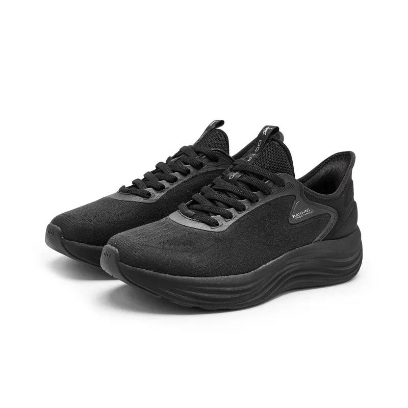 QIAODAN Cushioning Anti Slip And Wear Resistant Low Top Running Shoes Men's Black Silver-4