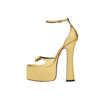 Pīferi Rosalia Metallic-effect Platform Sandals
