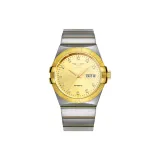Gold Case Gold Dial Silver Steel Band