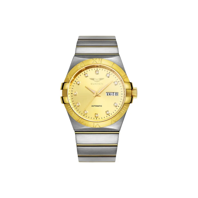 GUANQIN GQ00899.JGD Mechanical Movement Stainless Steel Watchband Watch Men's Watches Gold Dial-0