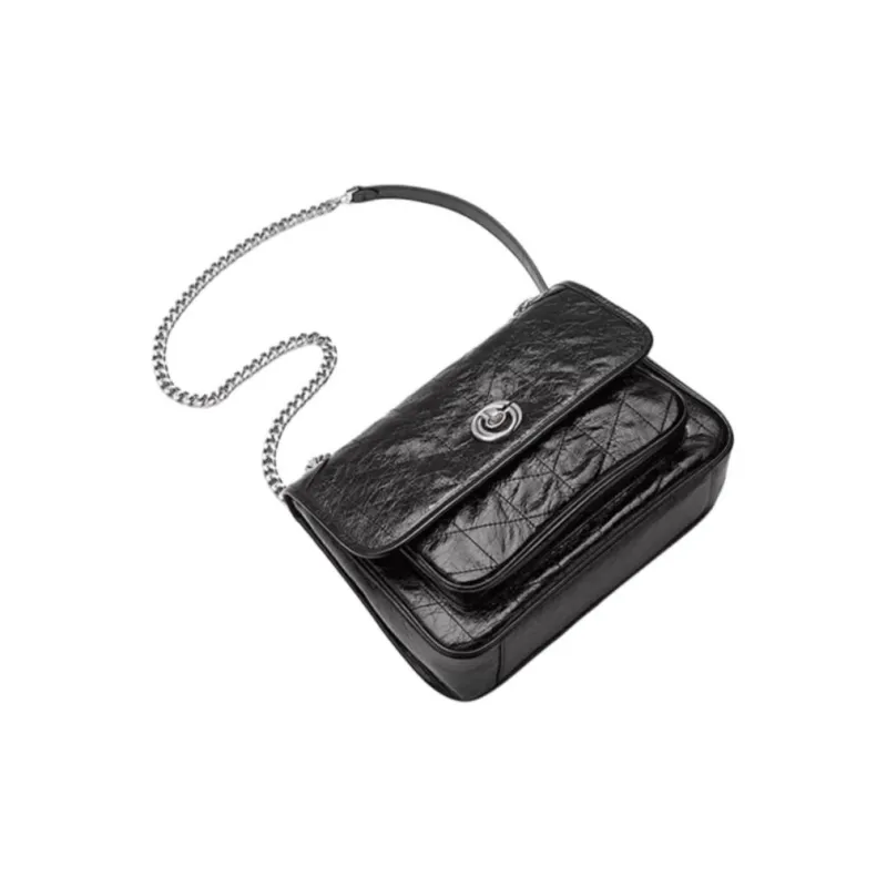 GOLDLION Cow Leather Crossbody Bag Shoulder Bag Women's Black-2