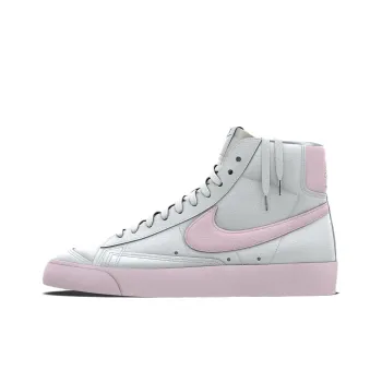 Nike Blazer Warm Slip Resistant Cushioning Wear Resistant High Top Skateboard Shoes Unisex Pink White