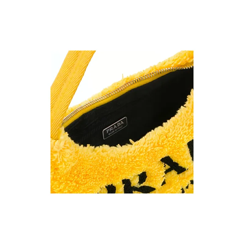 PRADA Re Edition Fabric Hobo Shoulder Bag Handbag Mini Women's Yellow-4