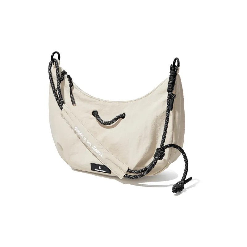 LIVEBOX EN DIRECT Nylon Dumpling Bag, Shoulder Bag, Crossbody Bag Tubas Unisex Black/Khaki-0