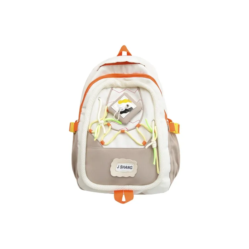 Rainbow Girl Nylon Backpack Regular Women's Pink/Khaki/Blue-6
