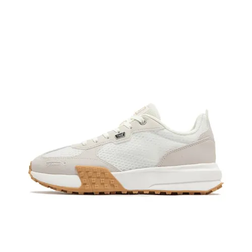 361° Abrasion Resistant Low Top Casual Shoes Women's White Beige Brown