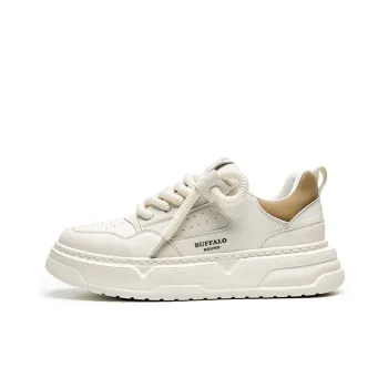 BUFFALO BOUND Anti-Slip Wear-Resistant Low-Top Skateboard Shoes Men's White