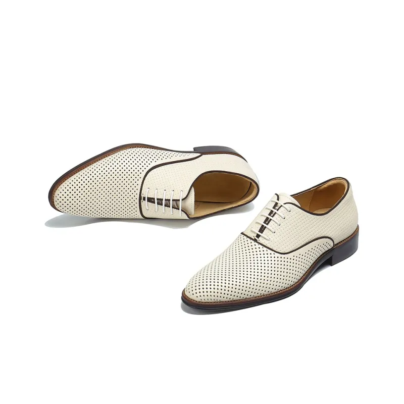 ASTON M.JAZZ Dress Shoes Men Low Top Ecru/Black/Brown-5