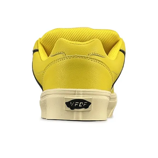 VFDF Puffy Shoes Anti Slip Wear Resistant Low Top Skateboard Shoes Unisex Yellow Black-4