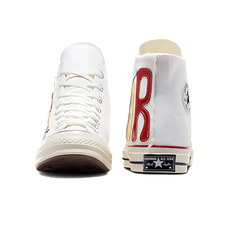 Converse Chuck 70 Wear resistant And Lightweight High Top Canvas Shoes Unisex White Multicolor-3