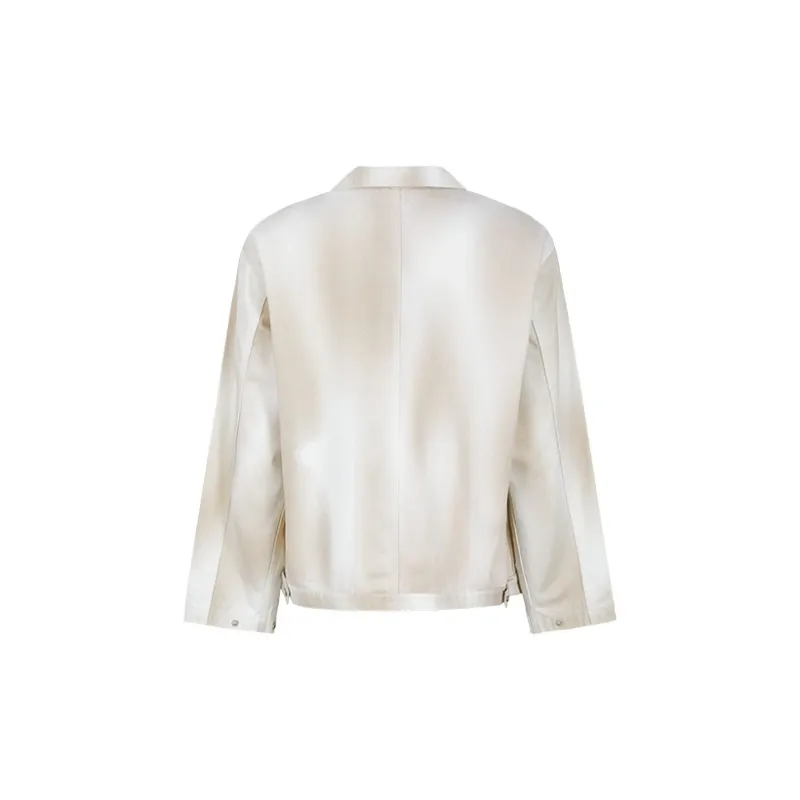 URBAN REVIVO Denim Jackets Men Pink White-1