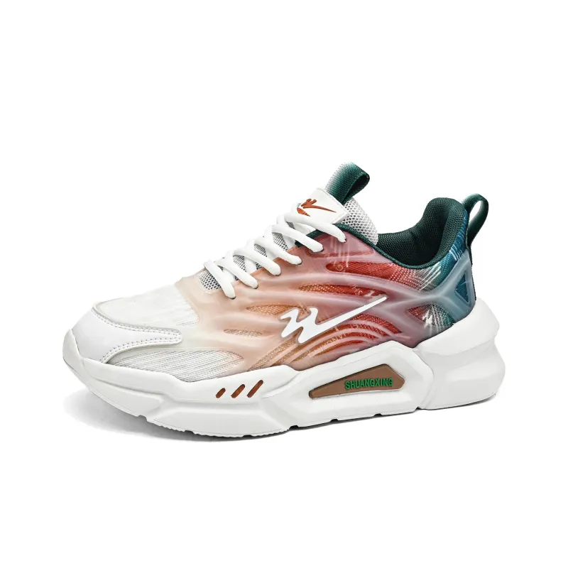 Binary Running Shoes Men Low Top Blue/Green-2