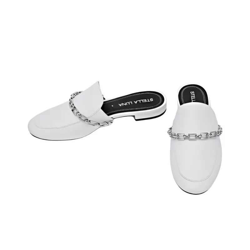 STELLA LUNA Wrap-toe Slippers Women's White-4