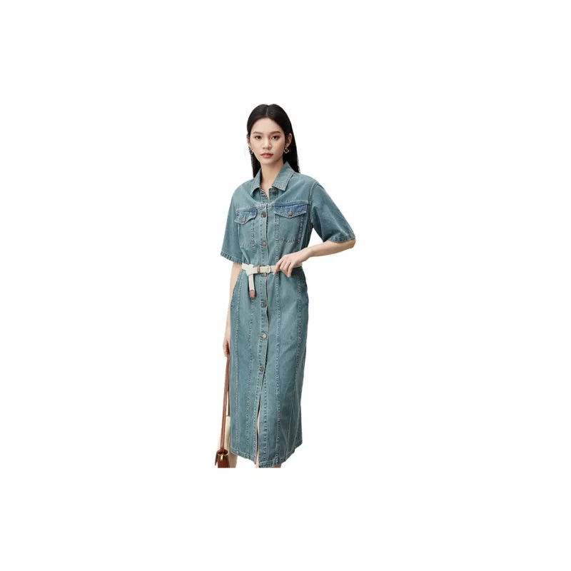 SENTUBILA Short Sleeved Dresses Women's Morocco Blue-1