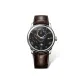 Silver Case Black Dial Brown Strap