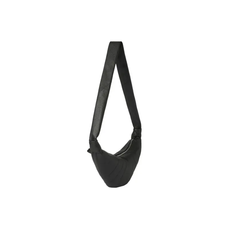 Lemaire Soft Leather Croissant Bag Crossover Bag Goat Horn Bag Portable Crossbody Bag Shoulder Bag Men's Black-6