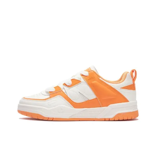 361° Anti-Slip Wear-Resistant Low-Top Skateboard Shoes Women's White Orange