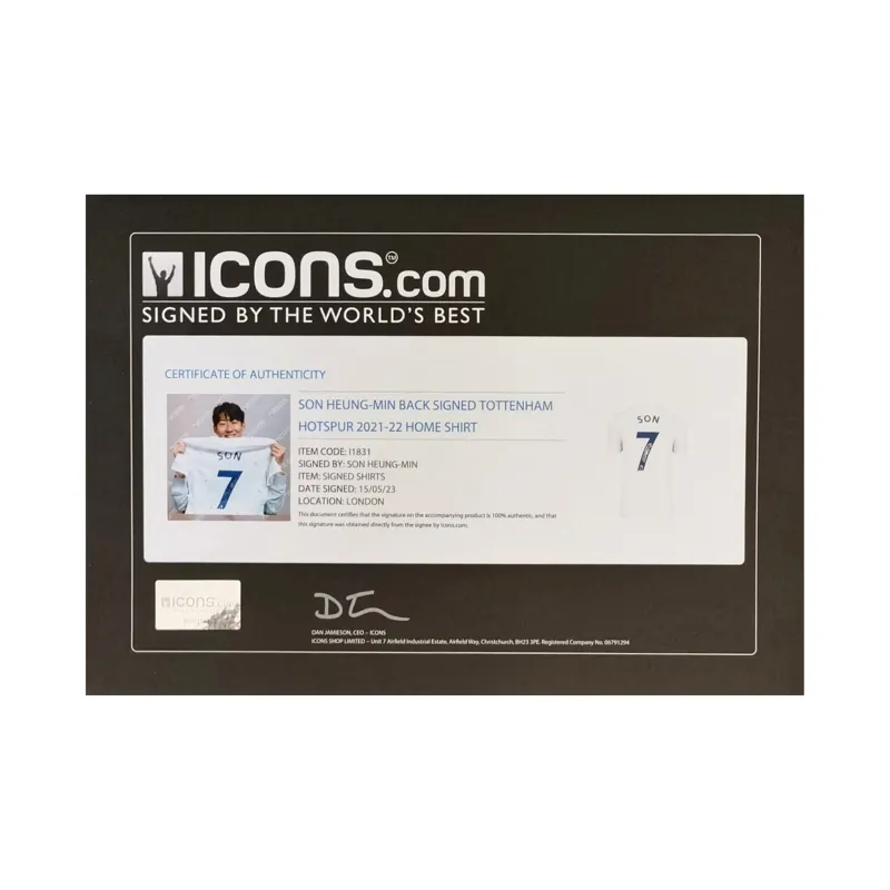Huayitaojin Hot Spurs Jersey Officially Licensed Company Certificate With Icons Not Including Framing-2