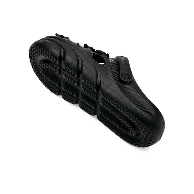 OUBT Dragon Pattern Upper Design Clogs Men's Black-5