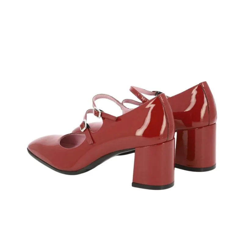 Carel Chunky Heel Mary Jane Shoes Women's Red-3