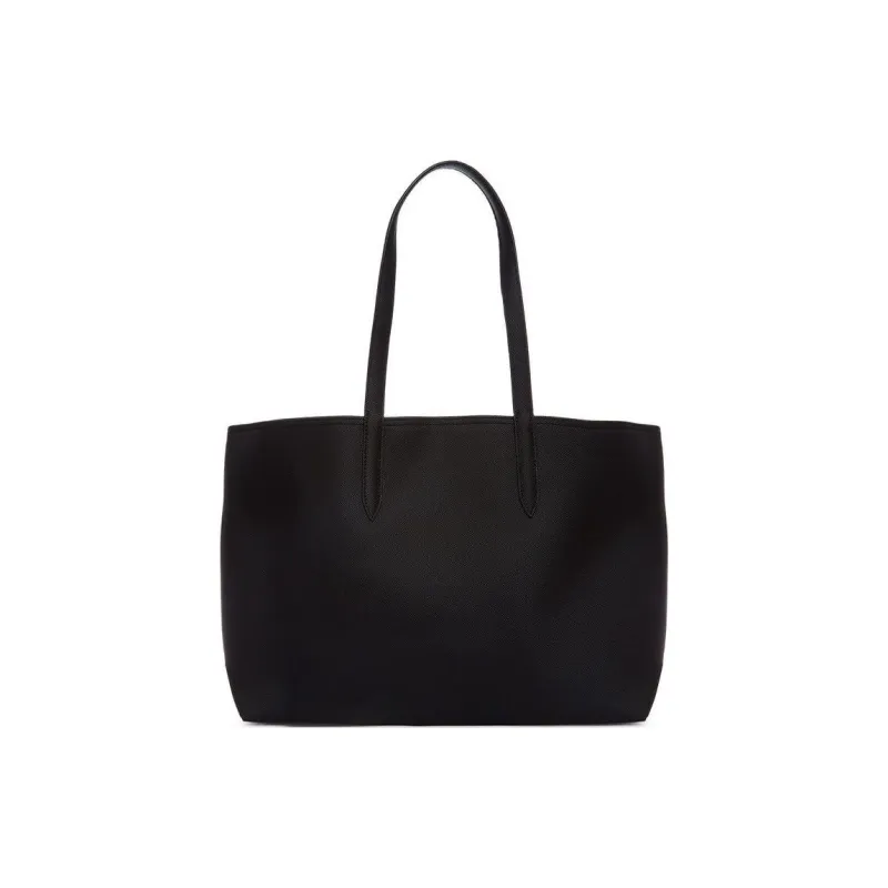LACOSTE PVC Tote Bag Shopping Bag Handbag Shoulder Bag Large Size Women's Black-2