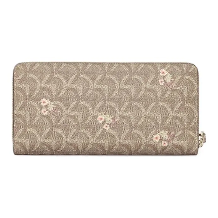 GOLDLION PVC Handheld Wallet Women's Khaki/Burgundy-3