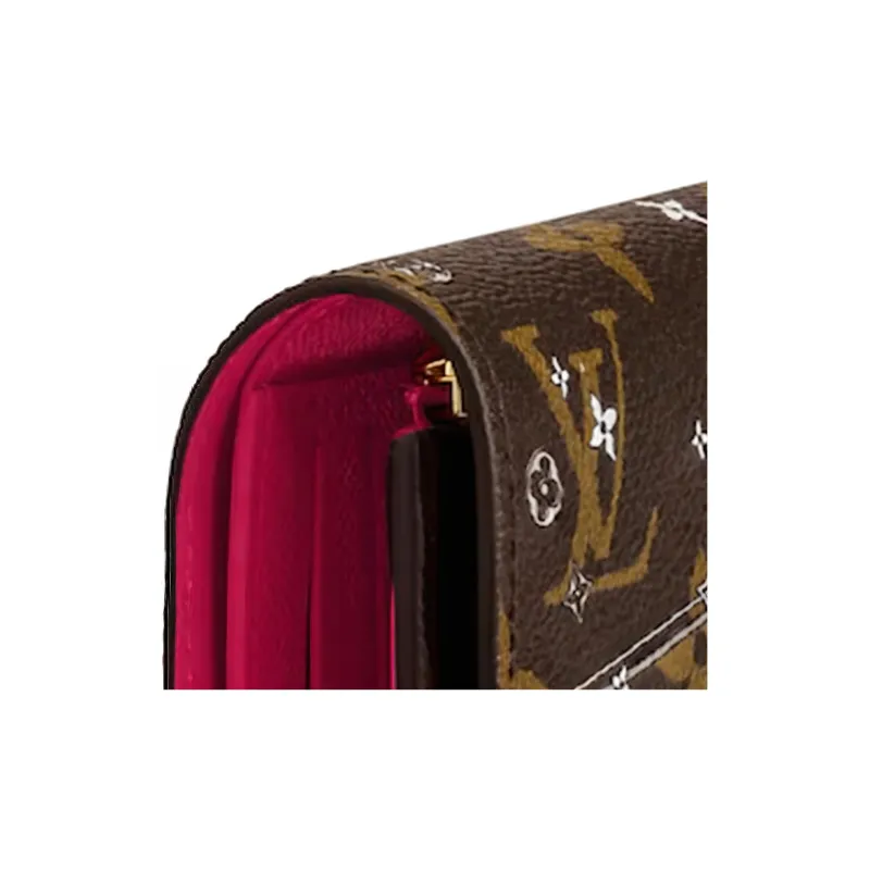 LOUIS VUITTON Victorine Wallet Monogram Vivienne Courchevel Fuchsia Lining-5
