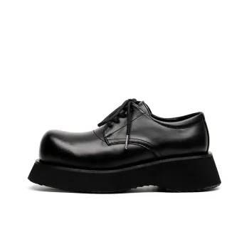 Zuogedu Fashionable Versatile Casual Shoes Oversized Trendy Derby Shoes Men's Black
