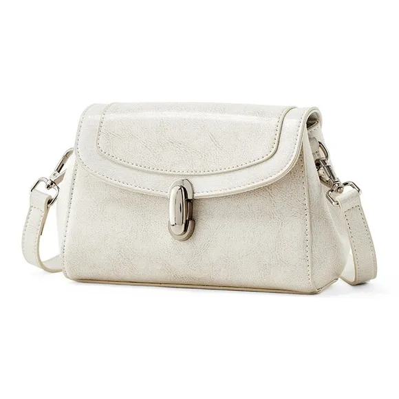 Teenmix Cow Leather With Synthetic Leather Underarm Shoulder Bag, Crossbody Bag Trumpets Women's Black/White/Khaki-18