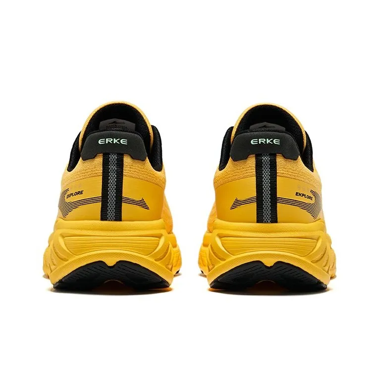Erke Cushioning Lightweight Low Top Running Shoes Men's Pineapple Yellow Black-4